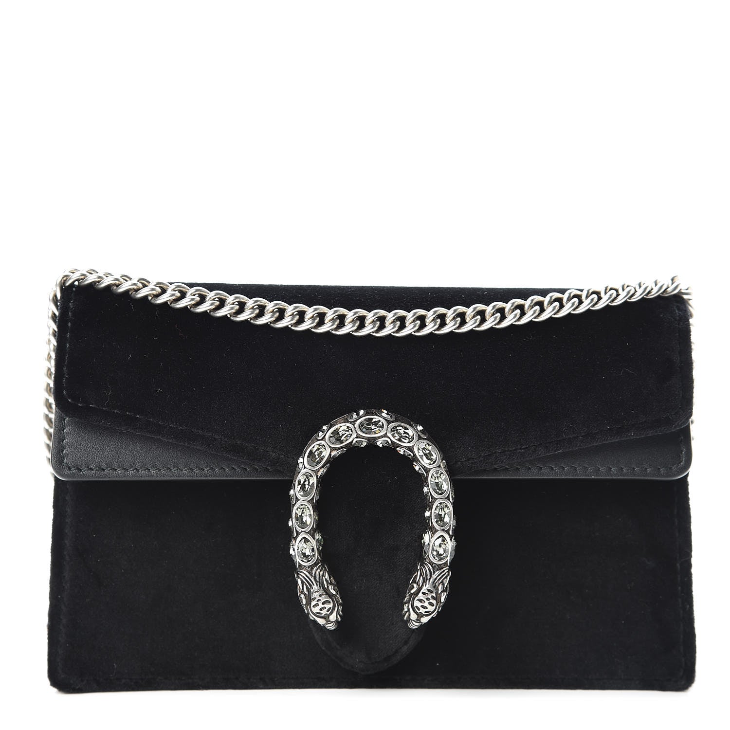 Gucci Velvet Super Mini Dionysus Shoulder Bag Black 1 of 11