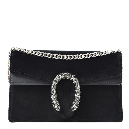 Gucci Velvet Super Mini Dionysus Shoulder Bag Black 1 of 11