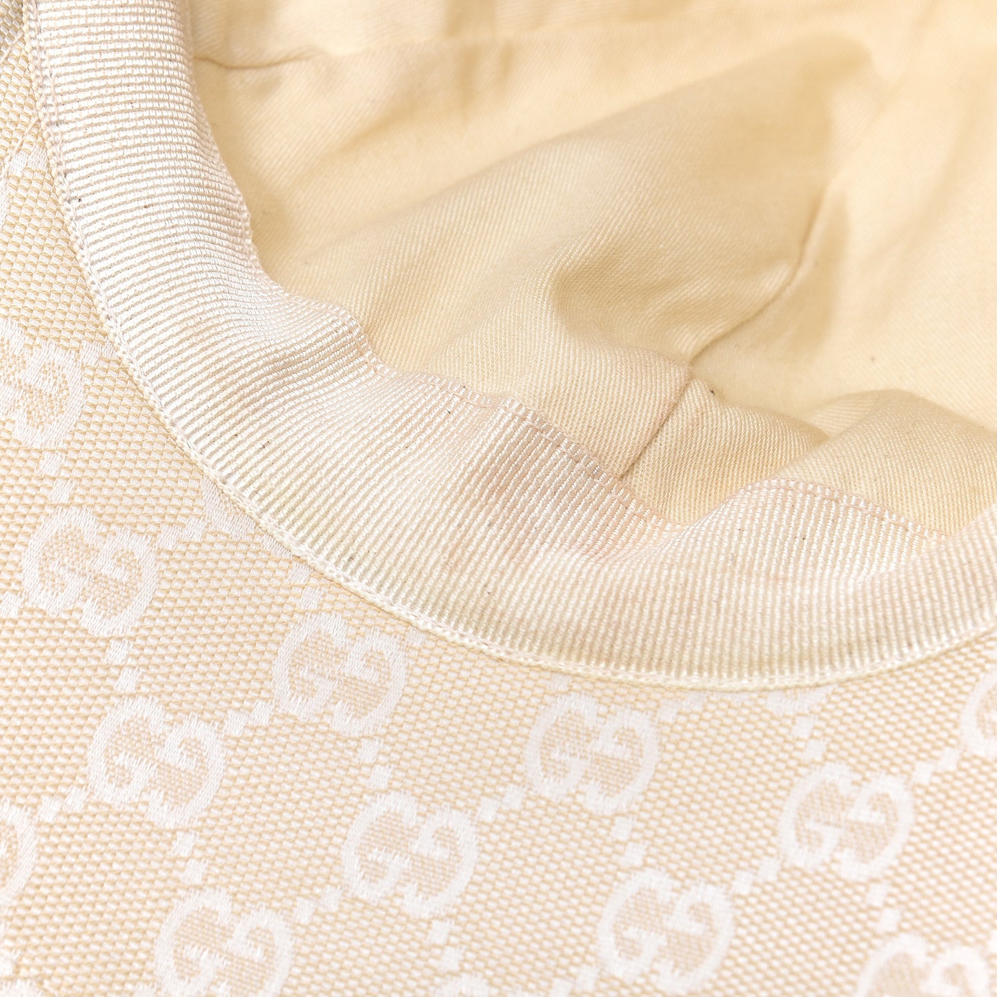 Cotton Monogram GG Web Baseball Hat M Beige
