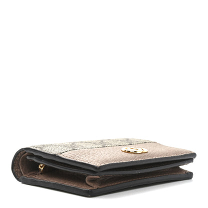 Gucci Dollar Calfskin GG Supreme Monogram GG Marmont Card Case Porcelain Rose Beige Ebony 4 of 9
