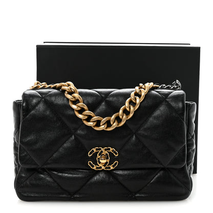 Chanel Goatskin Quilted Large Chanel 19 Flap Black 11 of 11
