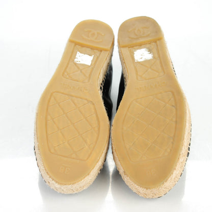 Chanel Lambskin CC Espadrilles 38 Black 5 of 8