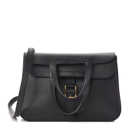 Hermes Taurillon Clemence Halzan 31 GM Black 3 of 12