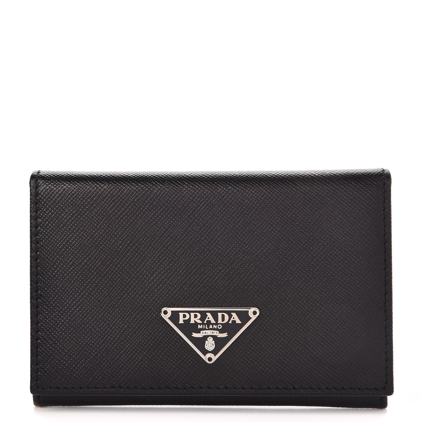 Saffiano Bi-Fold Card Holder Wallet Black