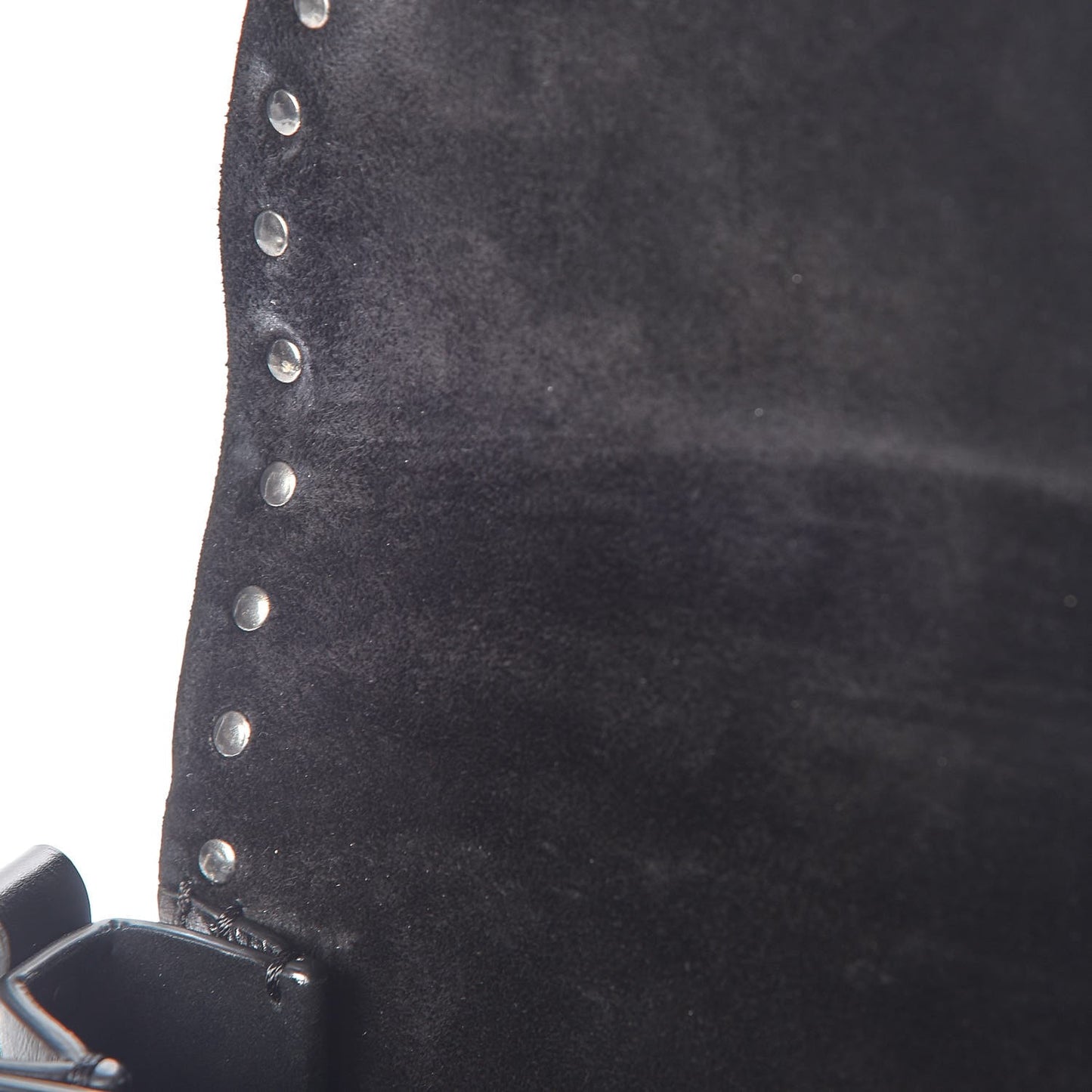 Craquele Calfskin Guitar Strap Rockstud Rolling Shoulder Flap Messenger Bag Black