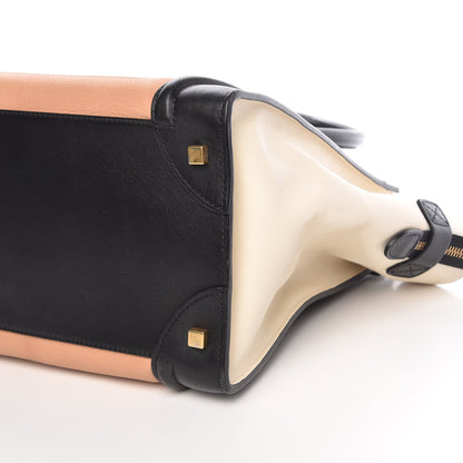 Celine Velluto Calfskin Mini Tri-Color Luggage Flesh 6 of 13
