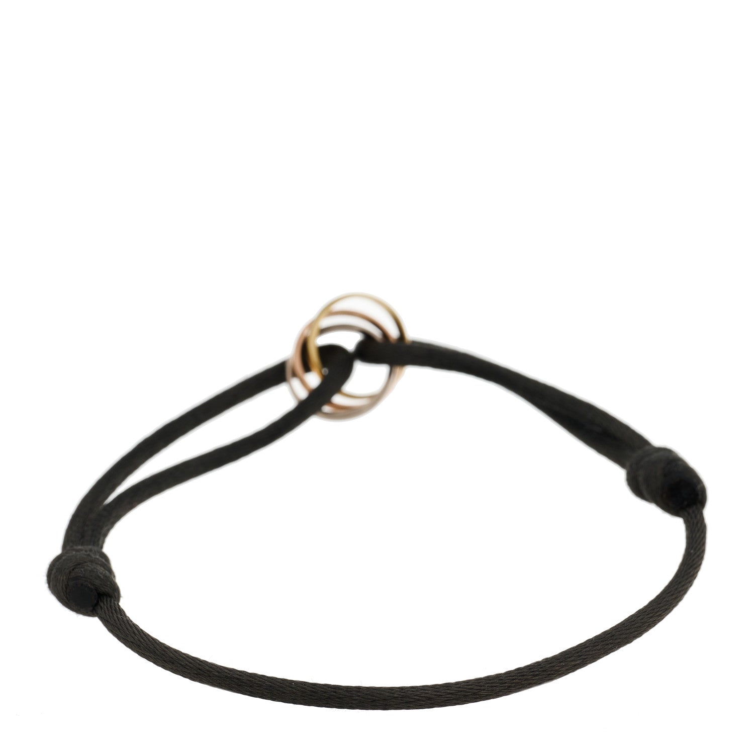 Cartier 18K Pink Yellow White Gold Trinity Cord Bracelet Grey 2 of 8