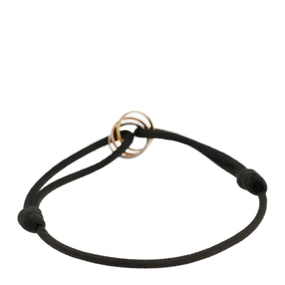 Cartier 18K Pink Yellow White Gold Trinity Cord Bracelet Grey 2 of 8