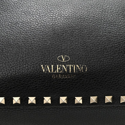 Valentino Garavani Pebbled Calfskin Small Rockstud Flip-Lock Messenger Bag Black 7 of 12