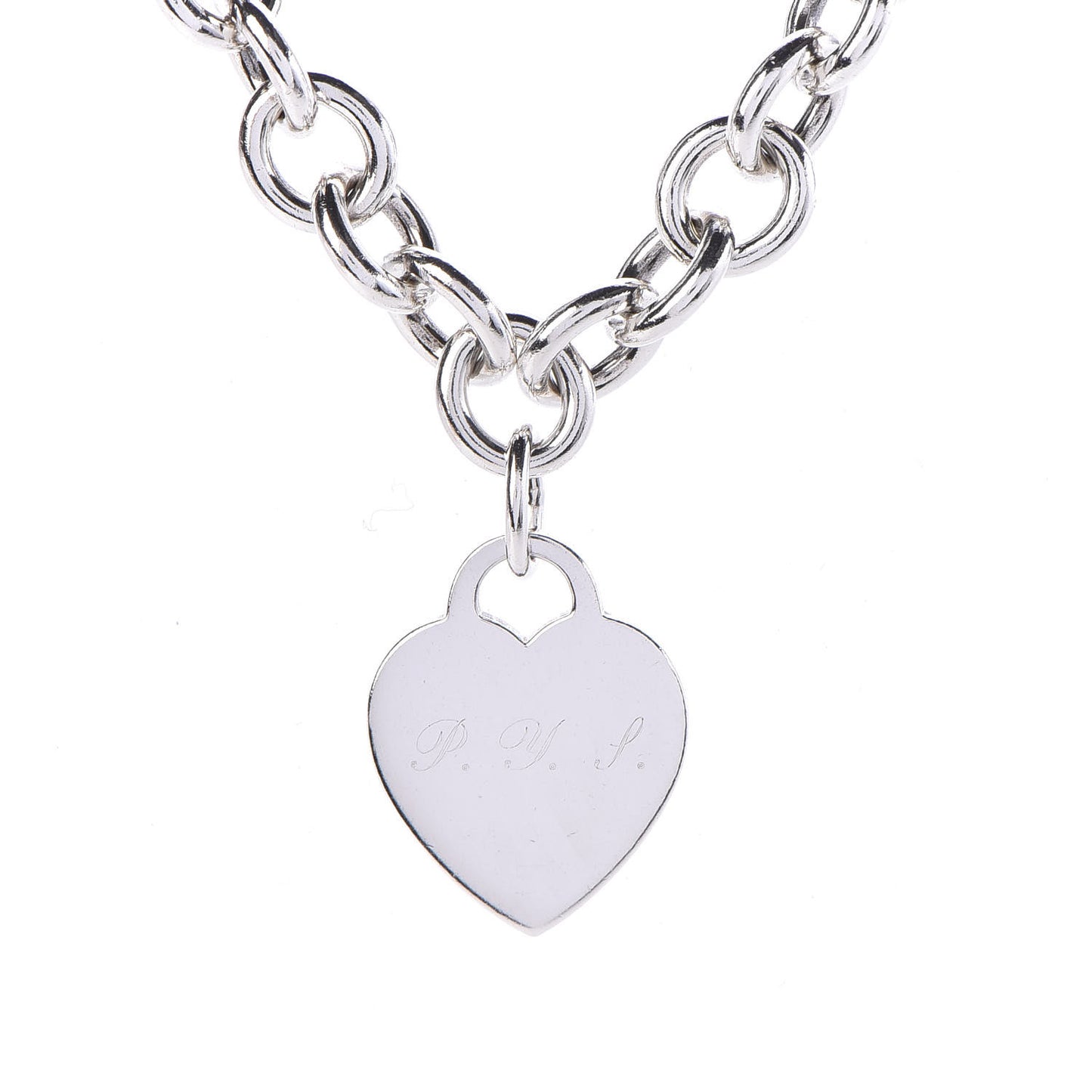 Sterling Silver Heart Tag Necklace