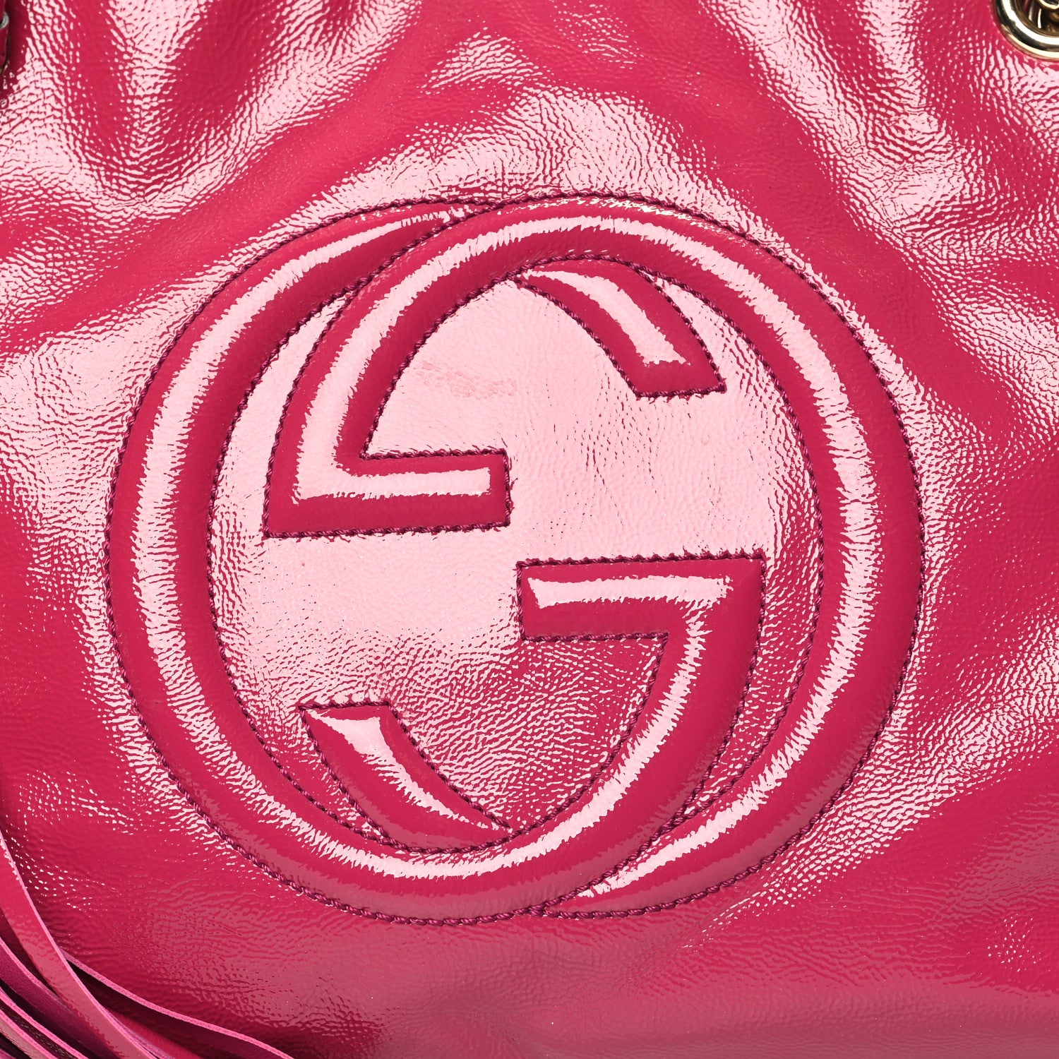 Gucci Vernice Naplack Medium Soho Chain Shoulder Bag Bright Bouganville 9 of 13