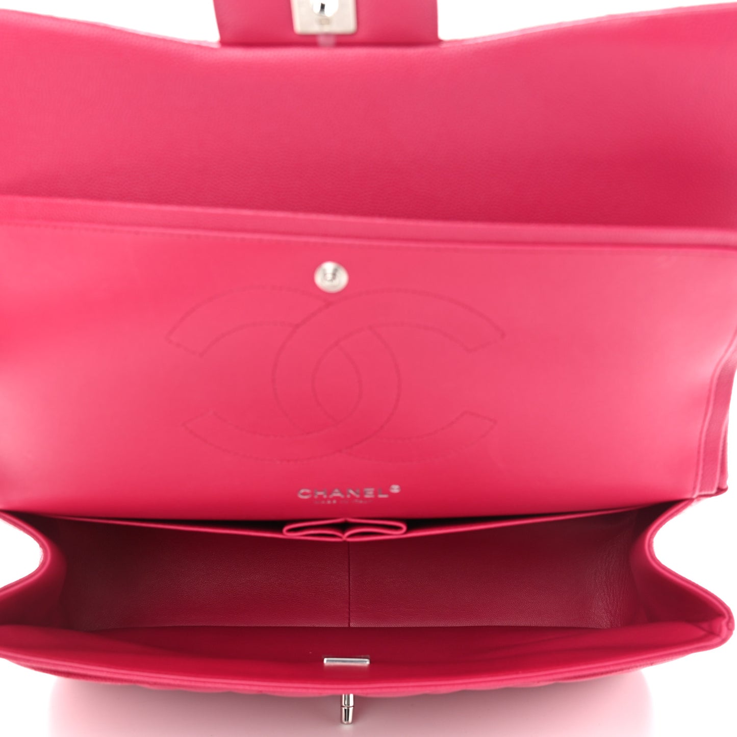 Caviar Quilted Jumbo Double Flap Dark Pink