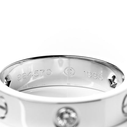 Cartier 18K White Gold 3 Diamond 5.5mm LOVE Ring 63 10.25 4 of 6