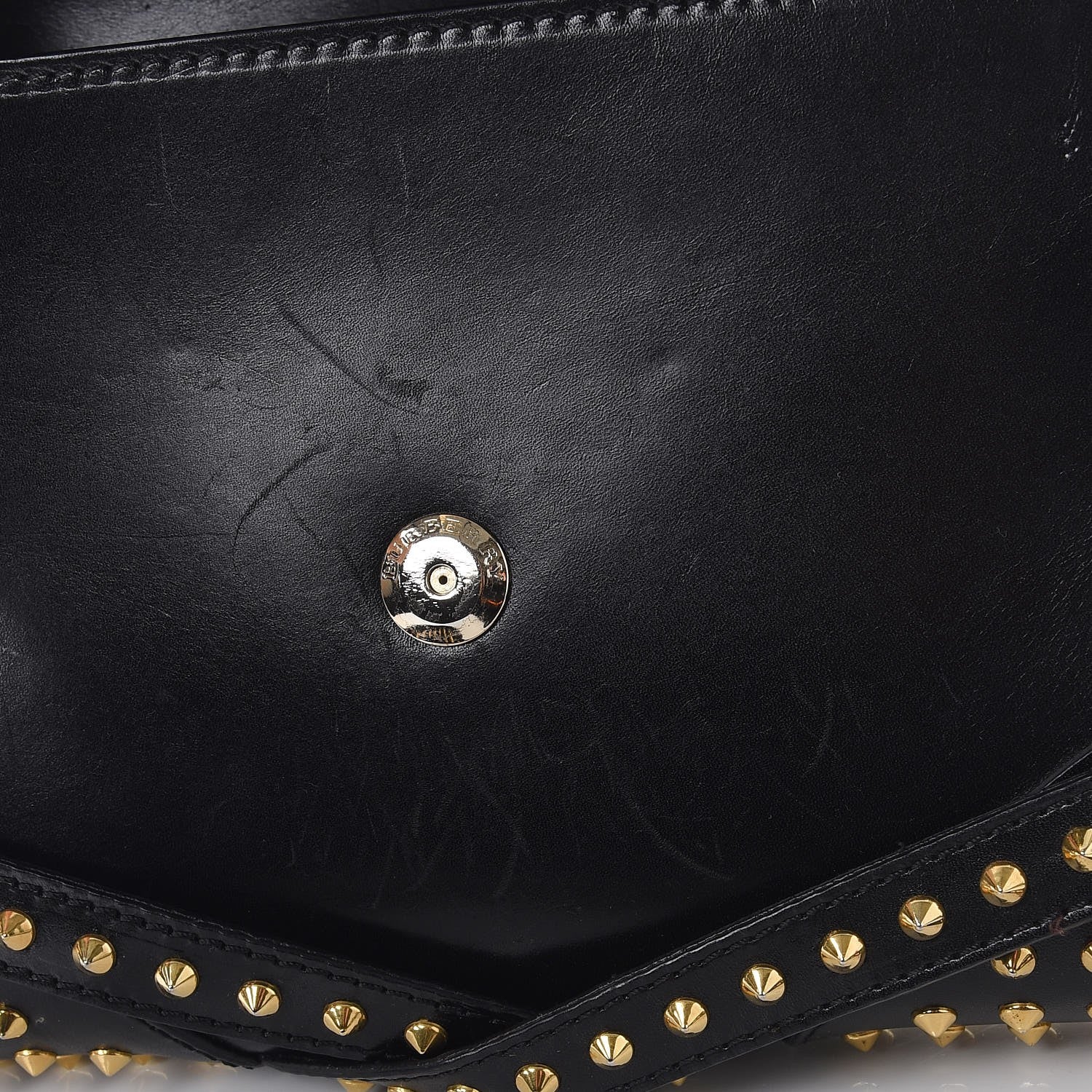 Burberry Polished Bridle Calfskin Studded Small Abbott Crossbody Bag Black 10 of 13