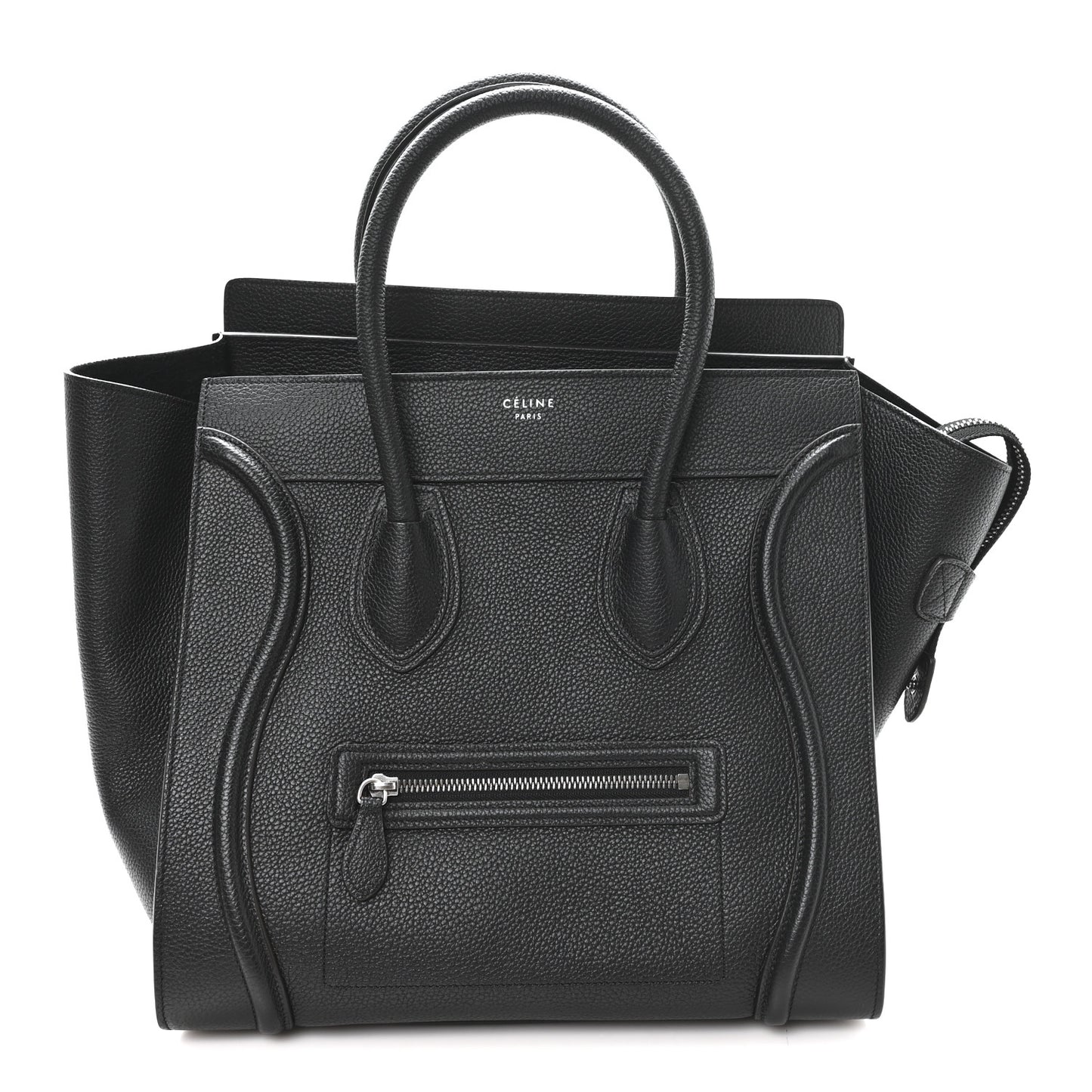 Drummed Calfskin Mini Luggage Black