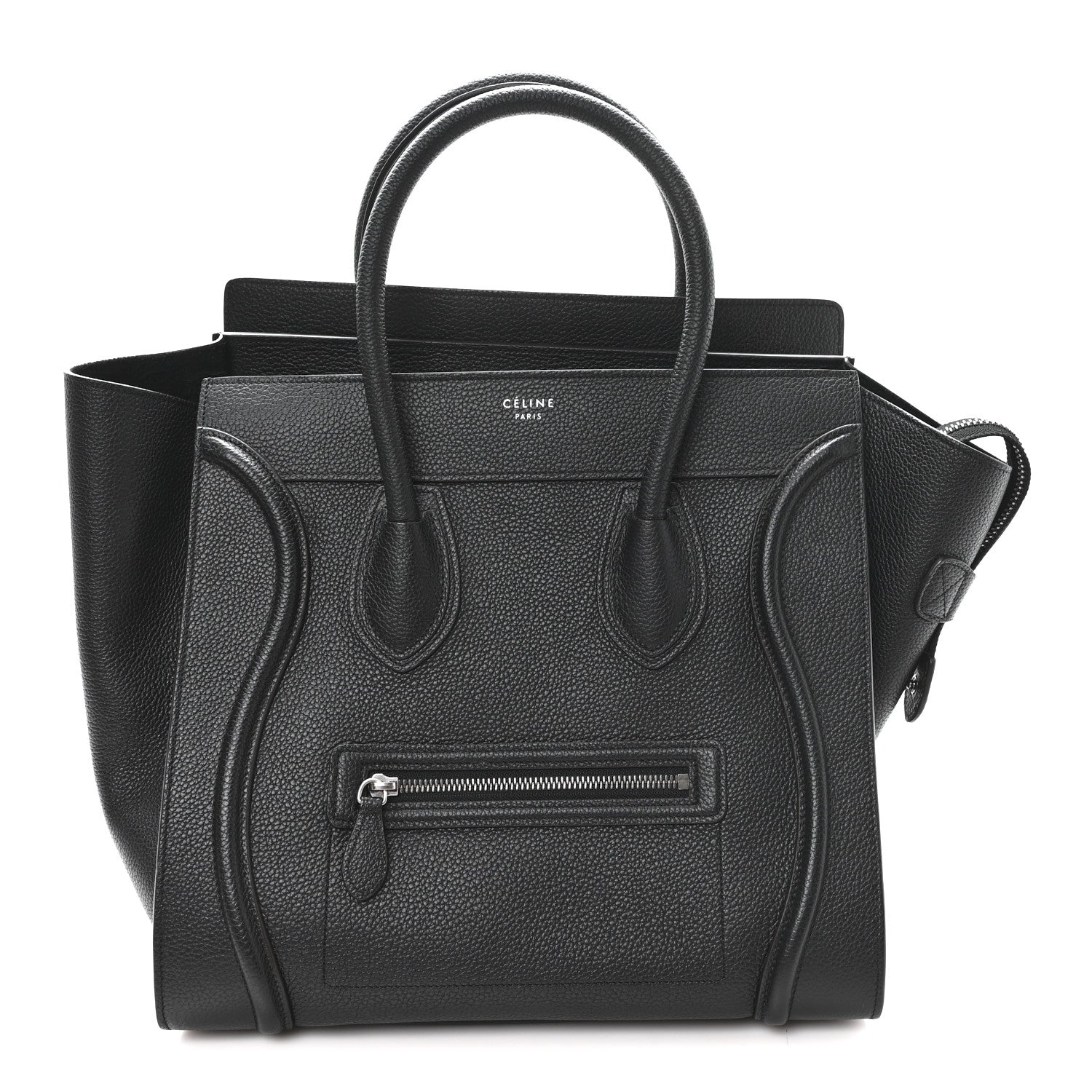 Celine Drummed Calfskin Mini Luggage Black 1 of 9