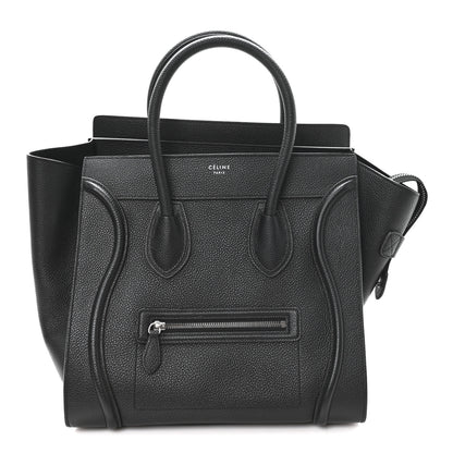 Celine Drummed Calfskin Mini Luggage Black 1 of 9