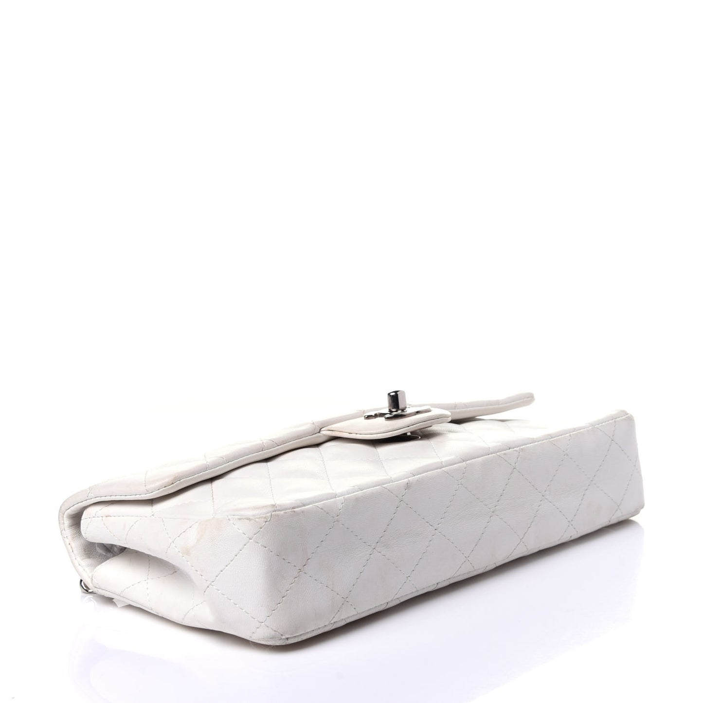 Lambskin Quilted East West Flap Bijoux Chain White