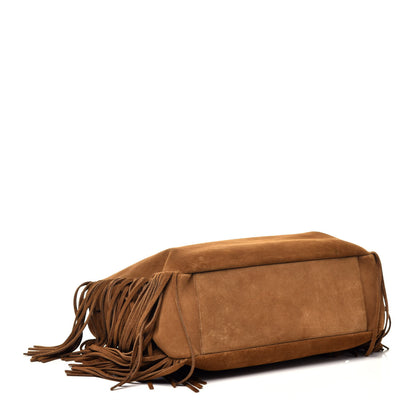 Saint Laurent Suede Fringe Monogram Shopping Tote Light Ochre 4 of 8
