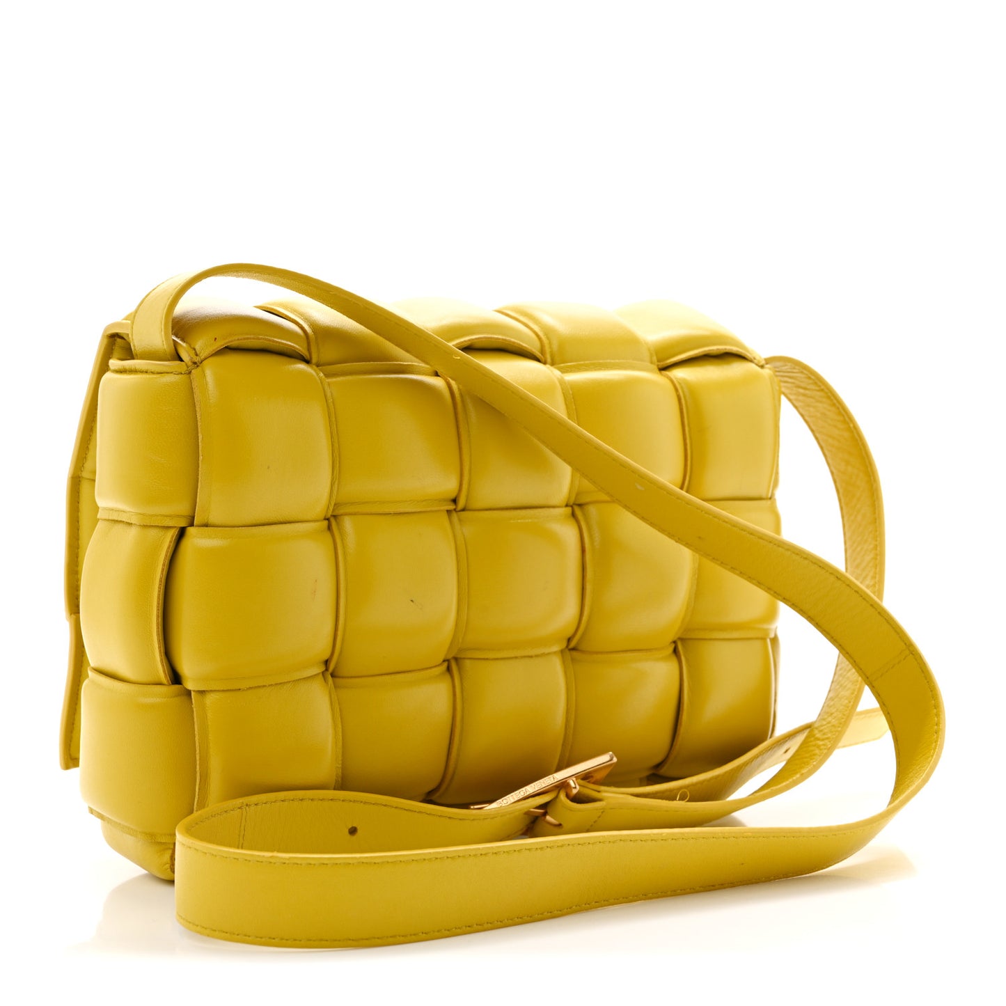 Nappa Maxi Intreccio Padded Cassette Crossbody Bag Buttercup