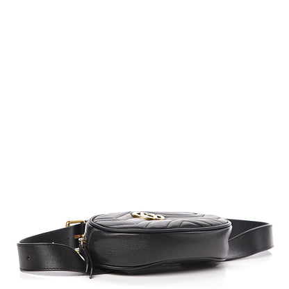Gucci Calfskin Matelasse GG Marmont Belt Bag 85 34 Black 5 of 13