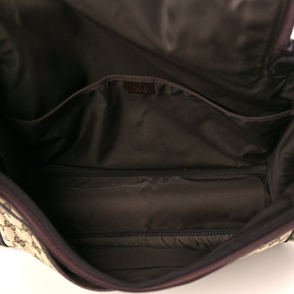 Gucci Monogram Natural Pigskin Large Diaper Bag Beige Ebony Cocoa Dark Chocolate 5 of 9