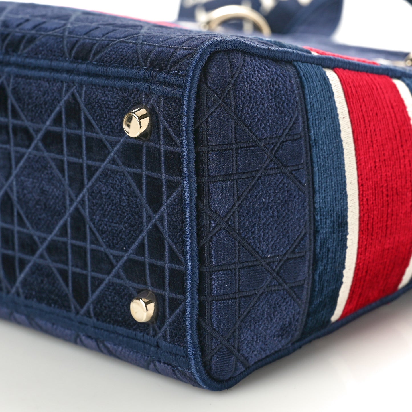 Velvet Cannage Medium Lady D-Lite Blue Red White