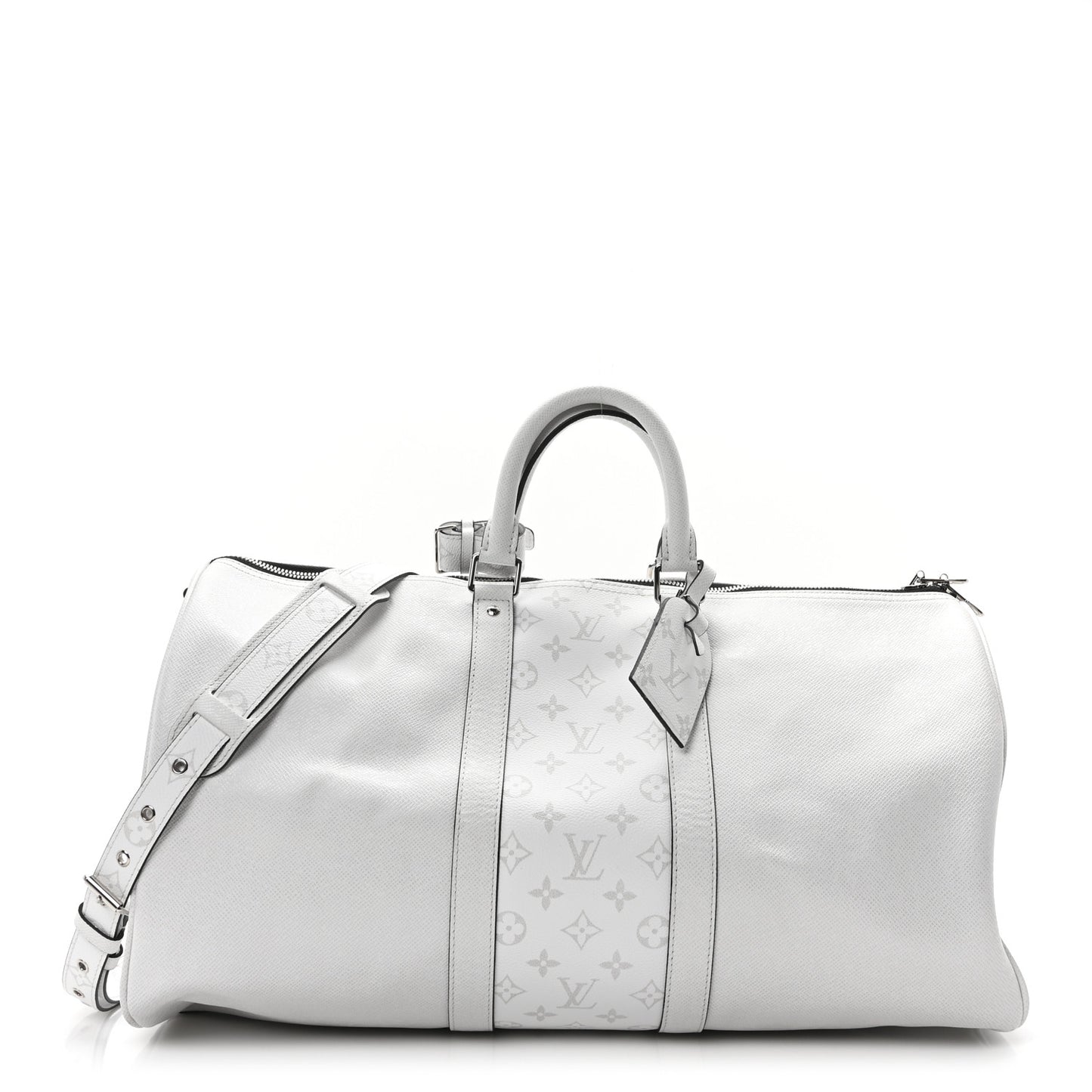 Taiga Monogram Eclipse Keepall Bandouliere 50 Optic White
