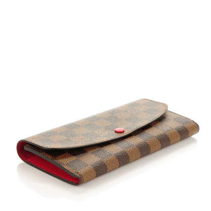 Louis Vuitton Damier Ebene Emilie Wallet Red 4 of 7
