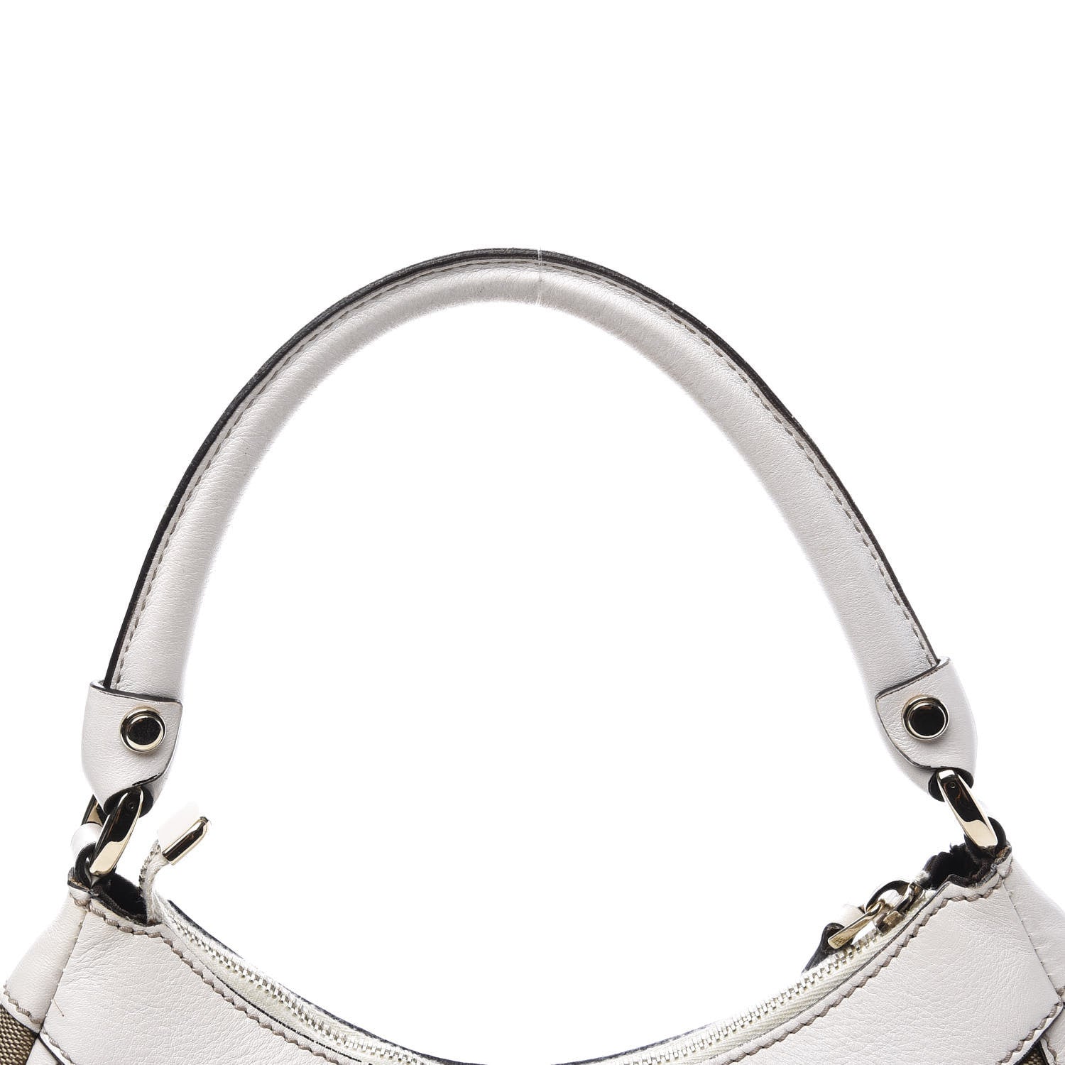 Gucci Monogram Medium D Gold Ring Hobo White 10 of 11