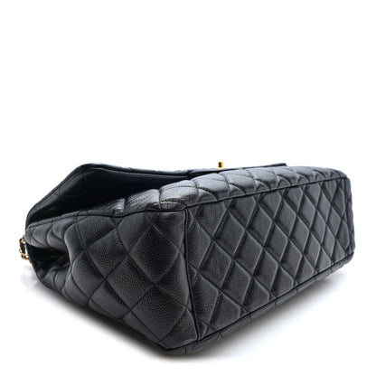 Chanel Grained Calfskin Quilted XXL Travel Flap Bag Black 4 of 10