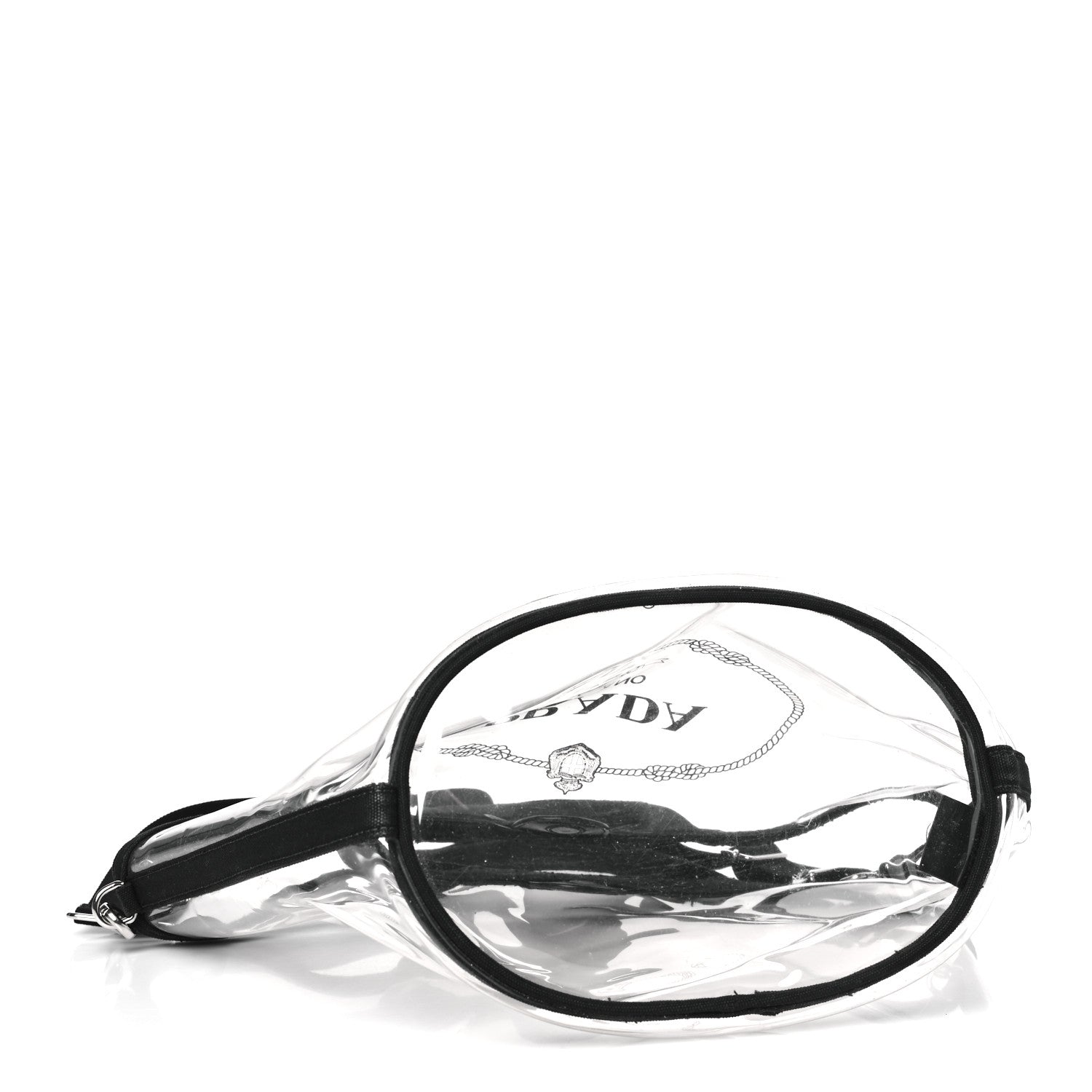 Prada Plexiglass Canapa Small Shopper Tote Black 5 of 9