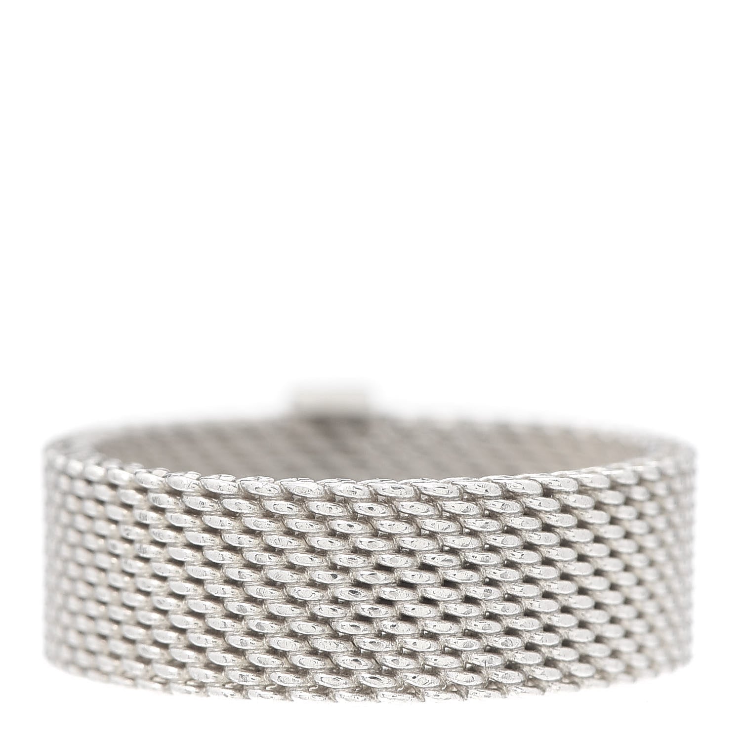 Tiffany Sterling Silver Diamond Somerset Mesh Ring 53 6.5 3 of 4