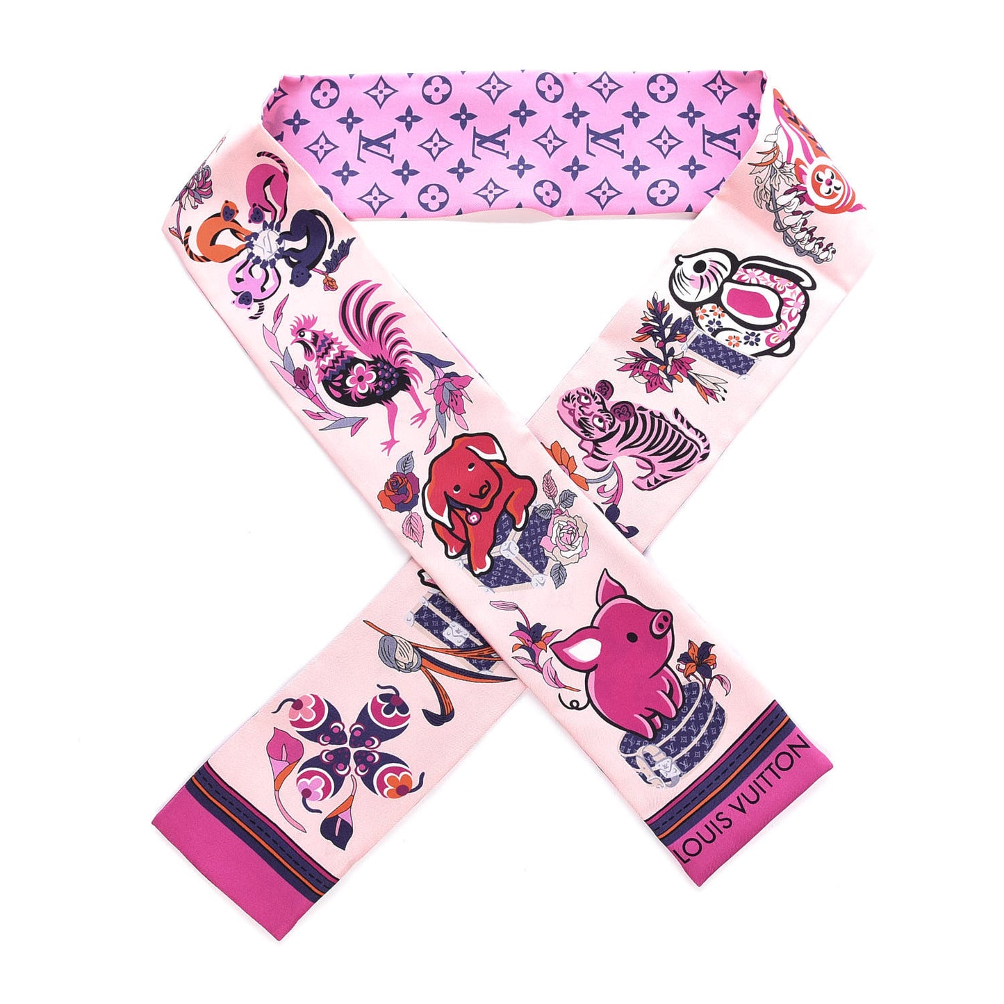 Silk Monogram Superstition Bandeau Rose