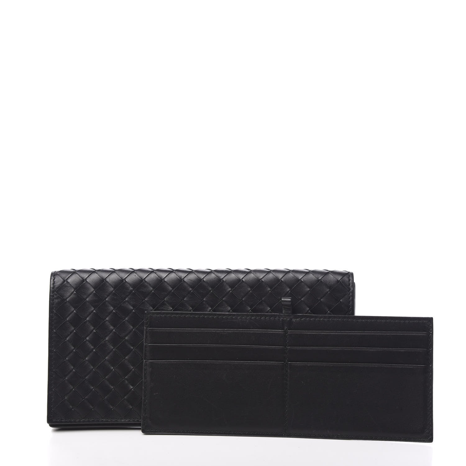 Bottega Veneta Nappa Intrecciato Flap Wallet Black 2 of 8
