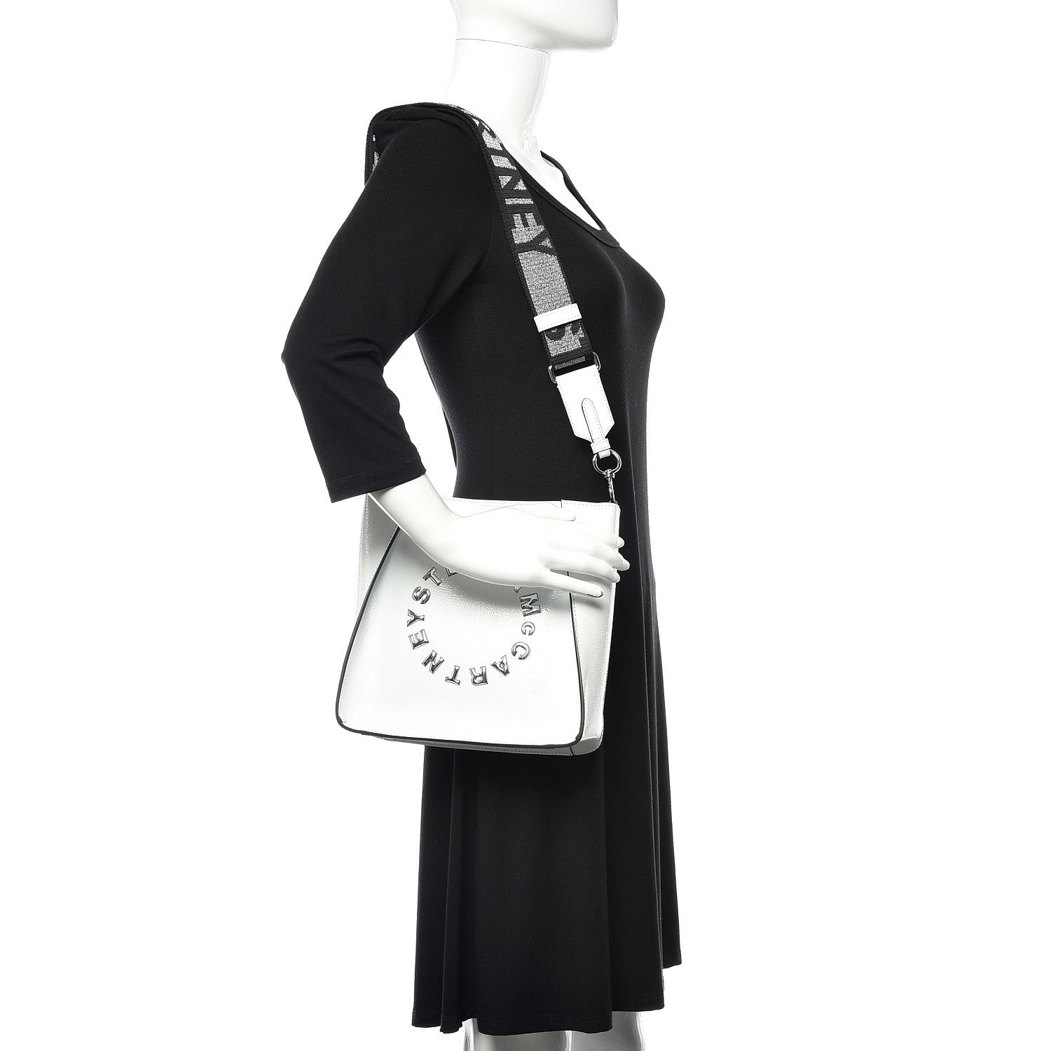 Stella McCartney Eco Alter Patent Logo Mini Crossbody Optical White 2 of 11
