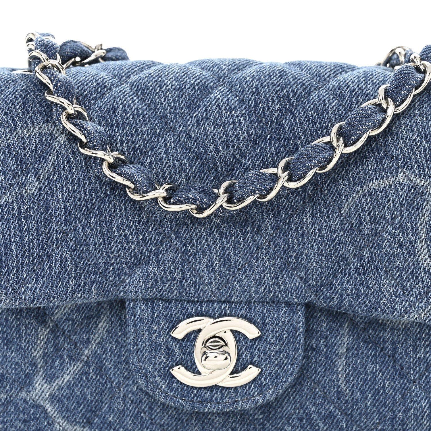 Chanel Denim CC Quilted Mini Square Flap Blue 8 of 11