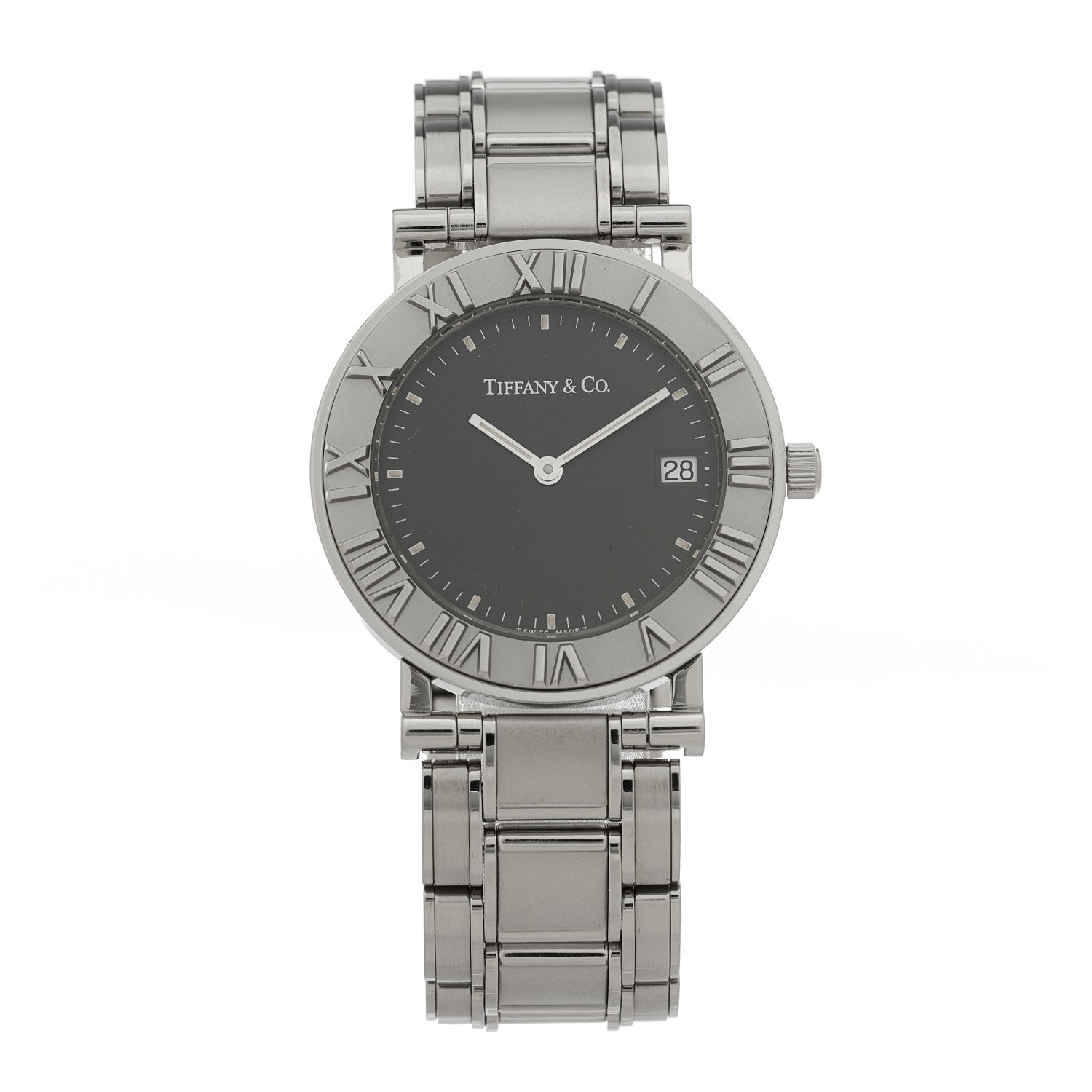 Tiffany Stainless Steel 33mm Atlas Quartz Watch Black 1 of 4
