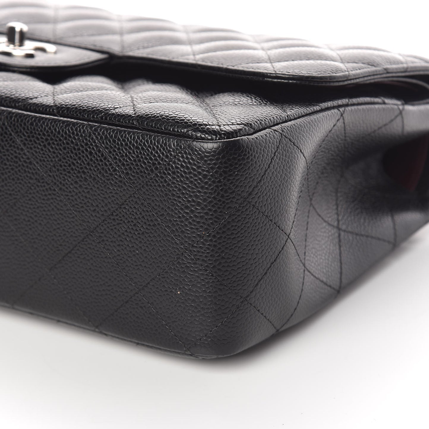 Caviar Quilted Jumbo Double Flap Black