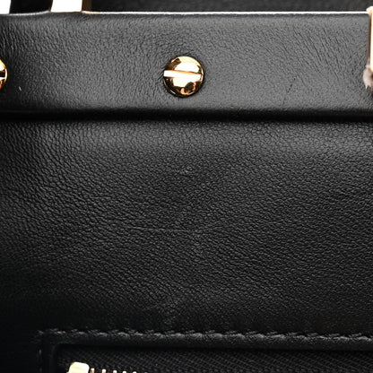 Fendi Shearling Nappa Macro FF 1974 Mini Peekaboo Iconic Satchel Tobacco Black 12 of 15