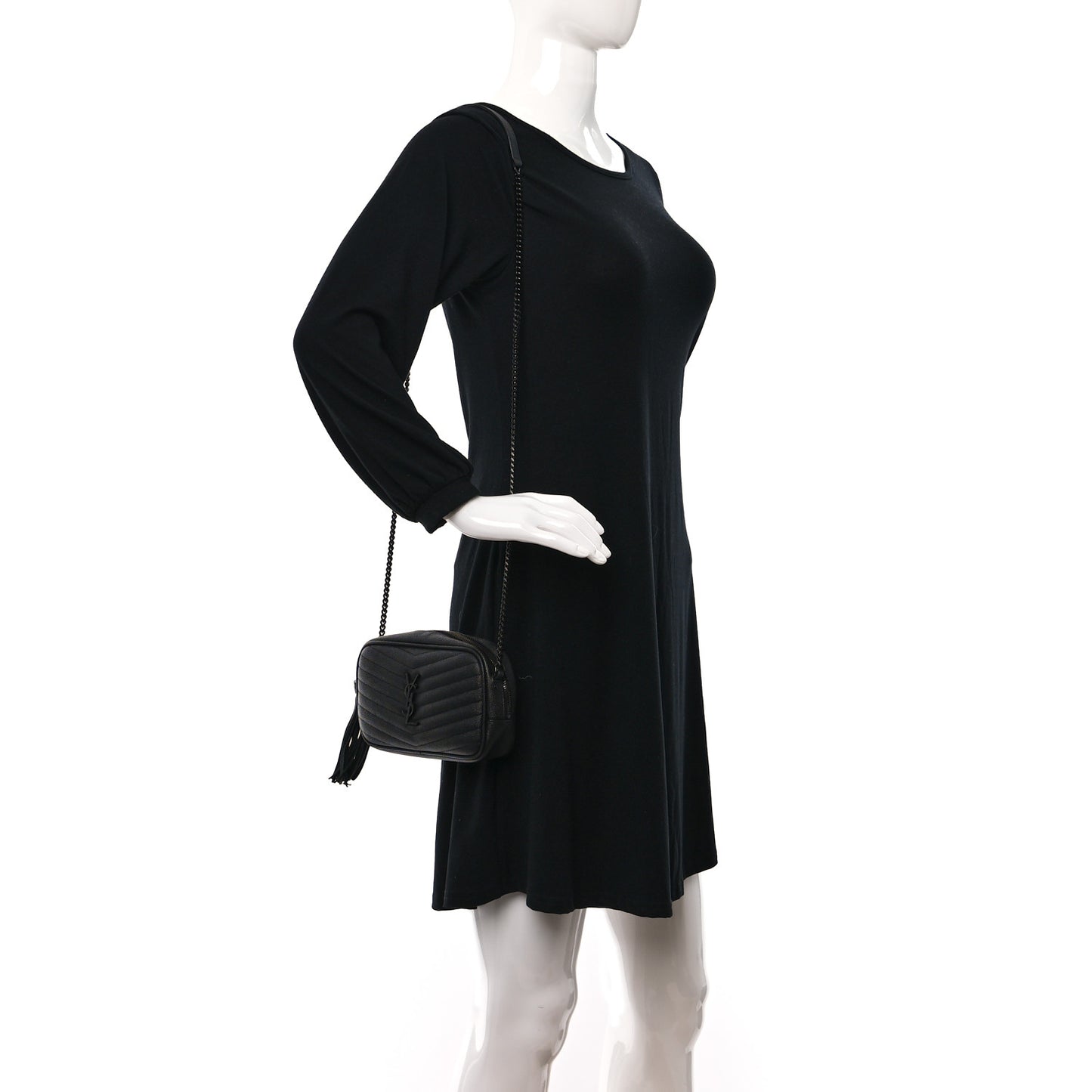 Grain De Poudre Matelasse Monochrome Monogram Mini Lou Camera Bag Black