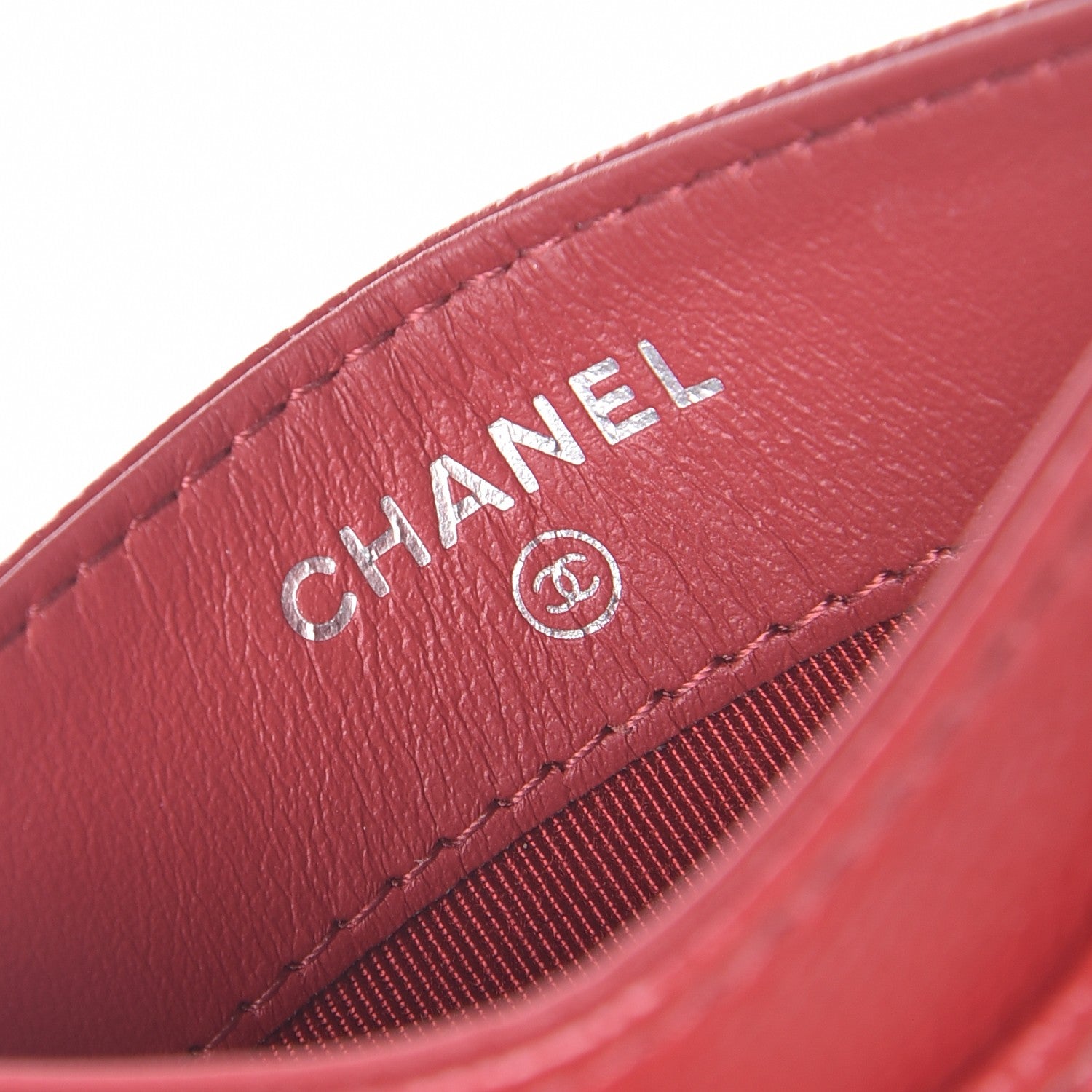 Chanel Caviar Quilted Card Holder Dark Red 6 of 9