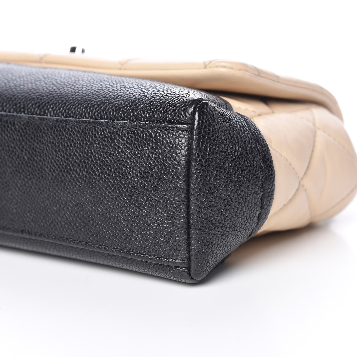 Chanel Calfskin Quilted Flap Beige Black 9 of 12