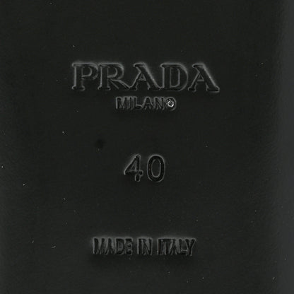 Prada Plexiglass Metallic Calfskin Metal Triangle Logo Ciabatte Flat Slide Sandals 40 Argento 6 of 12