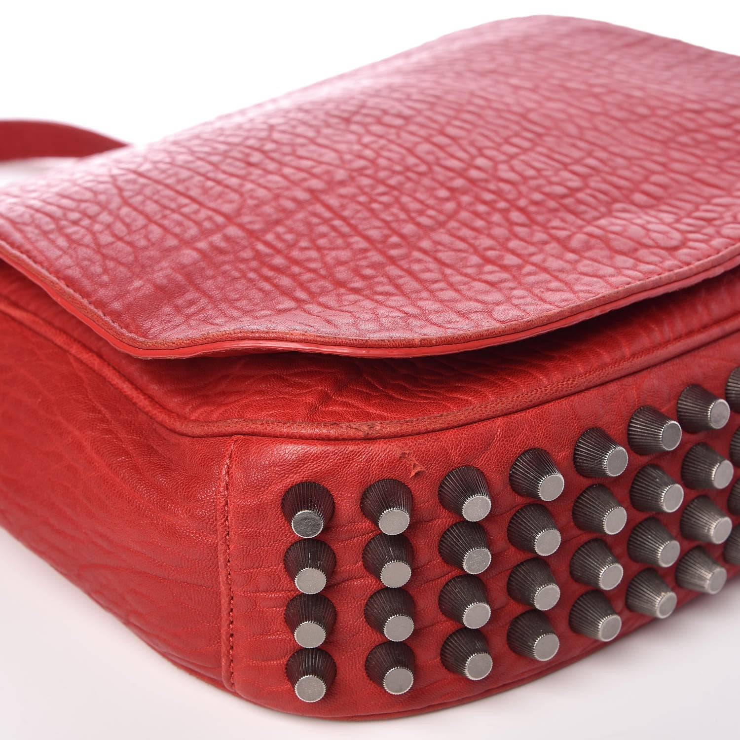 Alexander Wang Pebbled Lambskin Lia Sling Red Nickel Hardware 10 of 15