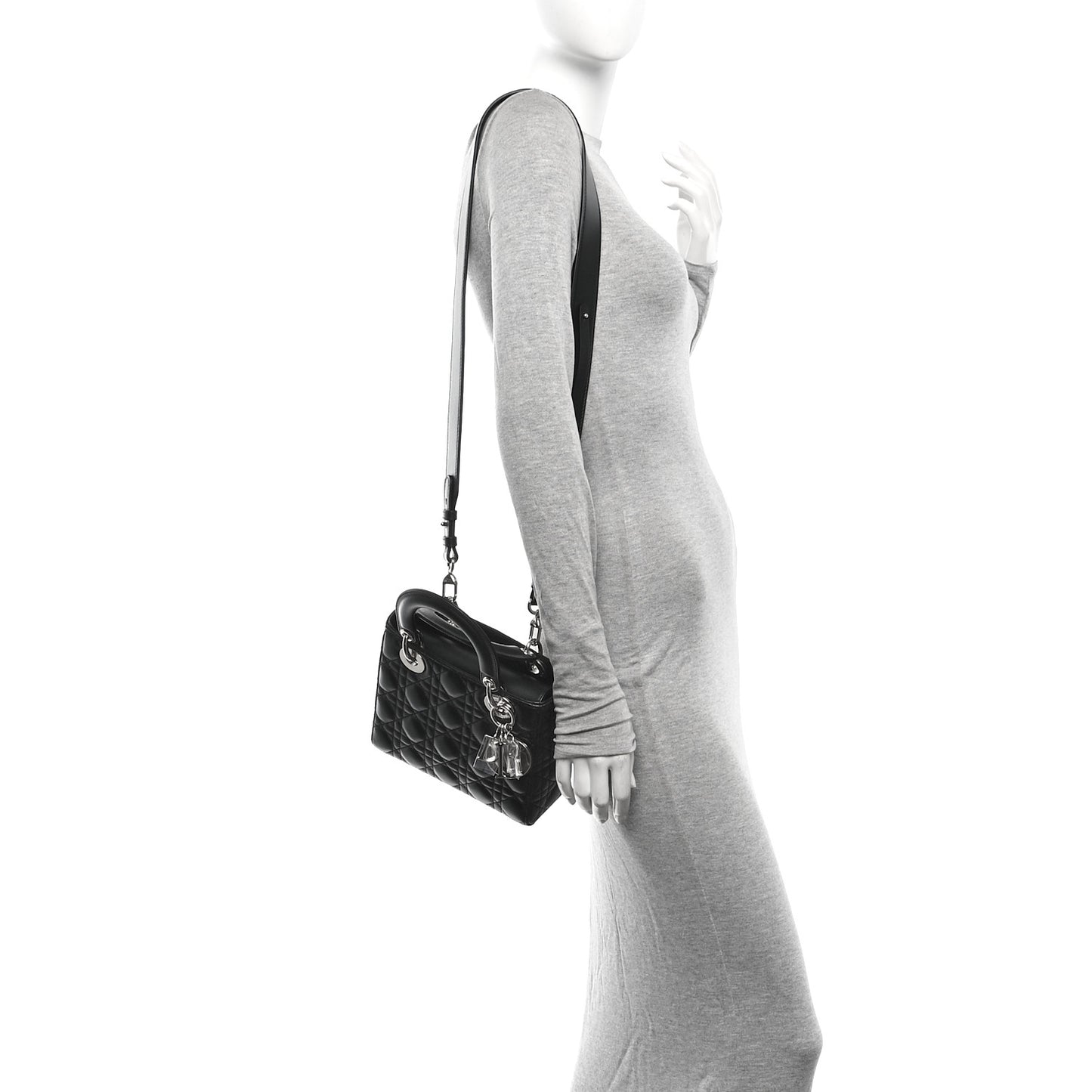 Lambskin Cannage Medium Lady Dior Black