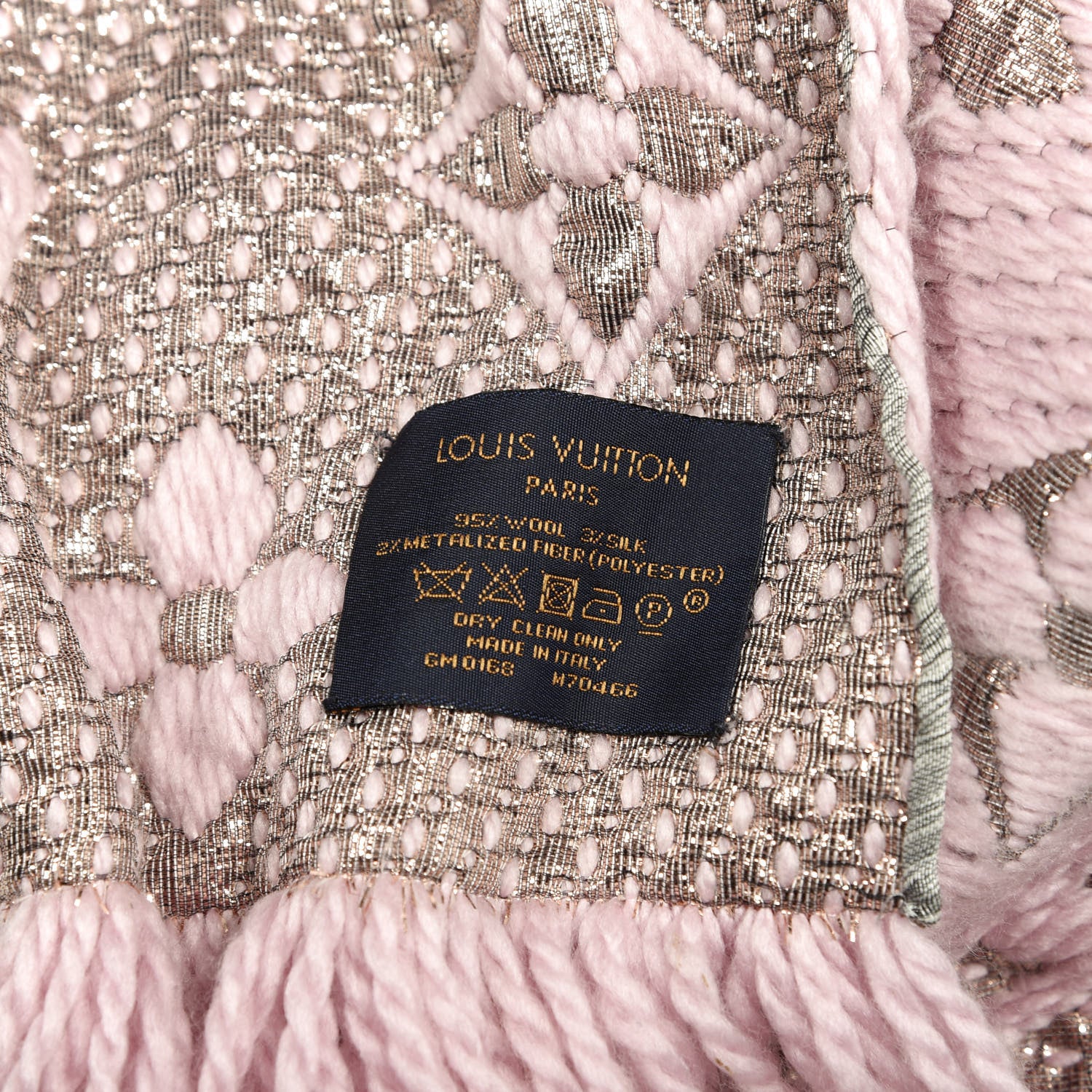 Louis Vuitton Wool Silk Logomania Shine Scarf Pink 3 of 3