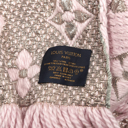 Louis Vuitton Wool Silk Logomania Shine Scarf Pink 3 of 3