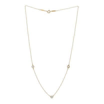 Tiffany 18K Yellow Gold Elsa Peretti Diamonds by the Yard 3 Station Necklace 2 of 4