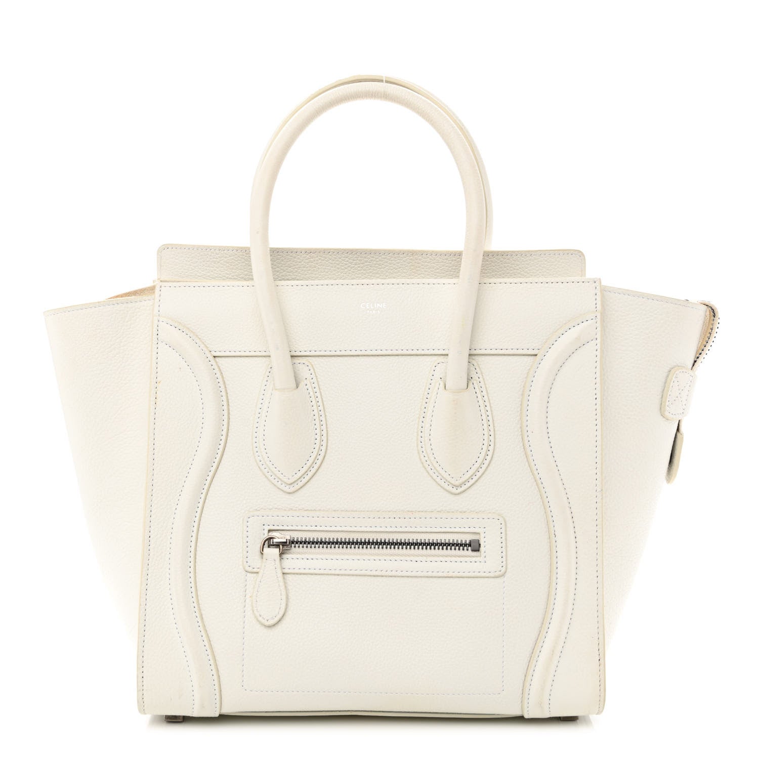Celine Drummed Calfskin Micro Luggage White 1 of 14